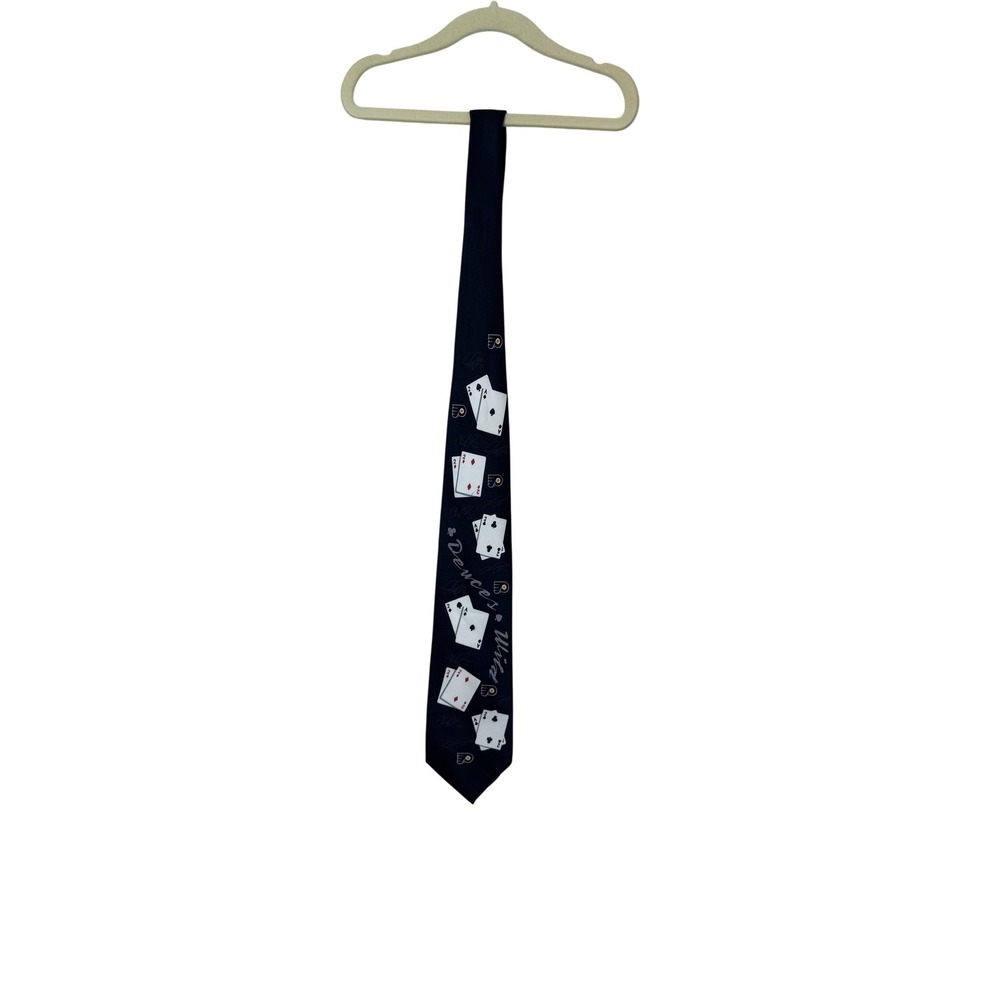 Philadelphia Flyers Tie Mens One Size Black NHL Hockey Playing Cards Gulf